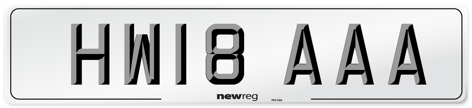 HW18 AAA Number Plate from New Reg